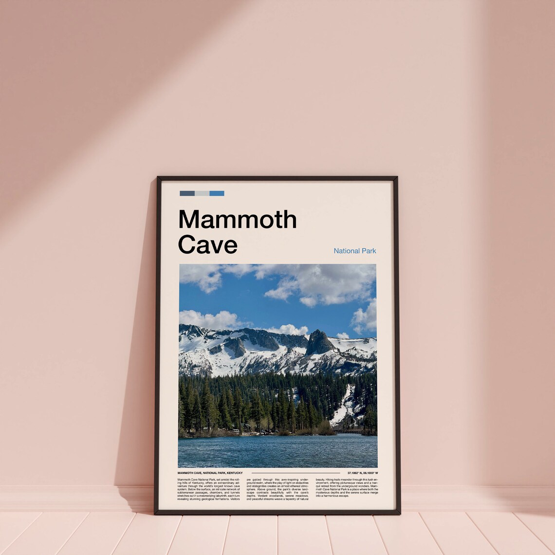 Mammoth Cave Kentucky National Park Snowy Peak Lake Photo Poster - Image 4