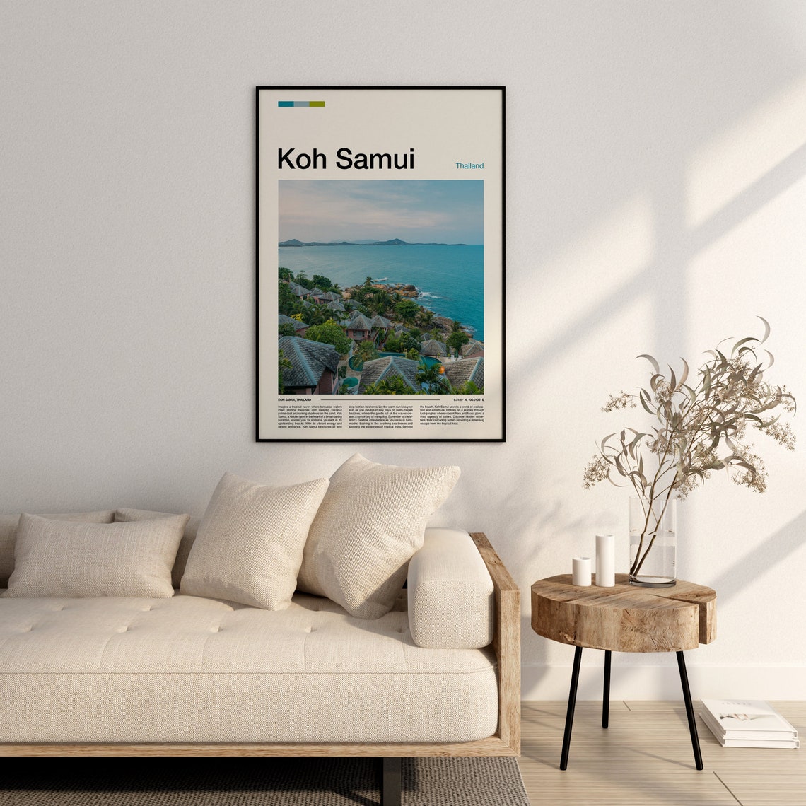Koh Samui Thailand Tropical Island Resort Coastline Travel Poster - Image 2