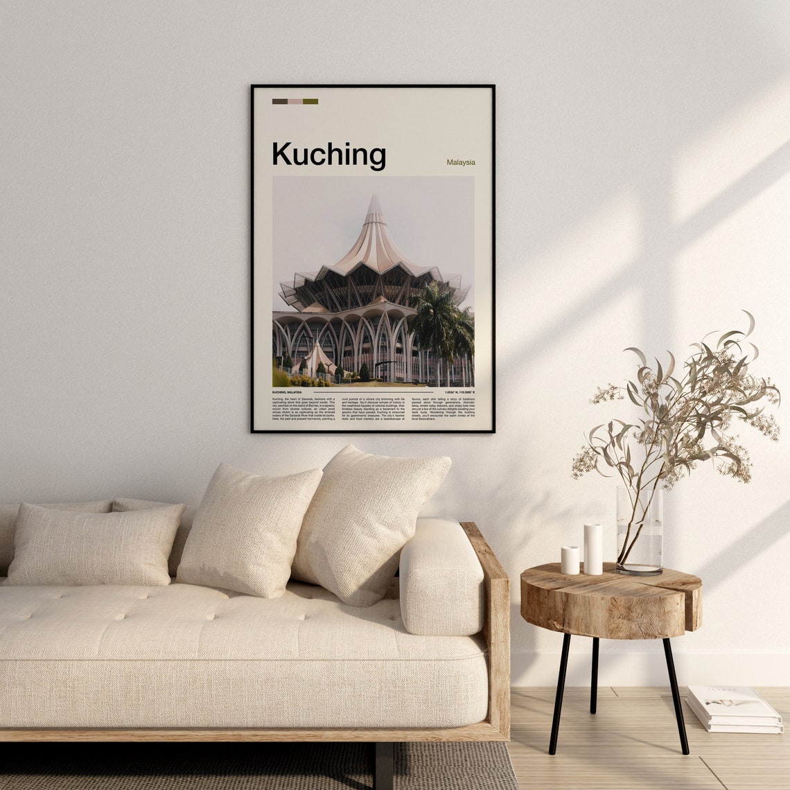 Kuching Malaysia Modern Civic Building Spire Architecture Poster - Image 3