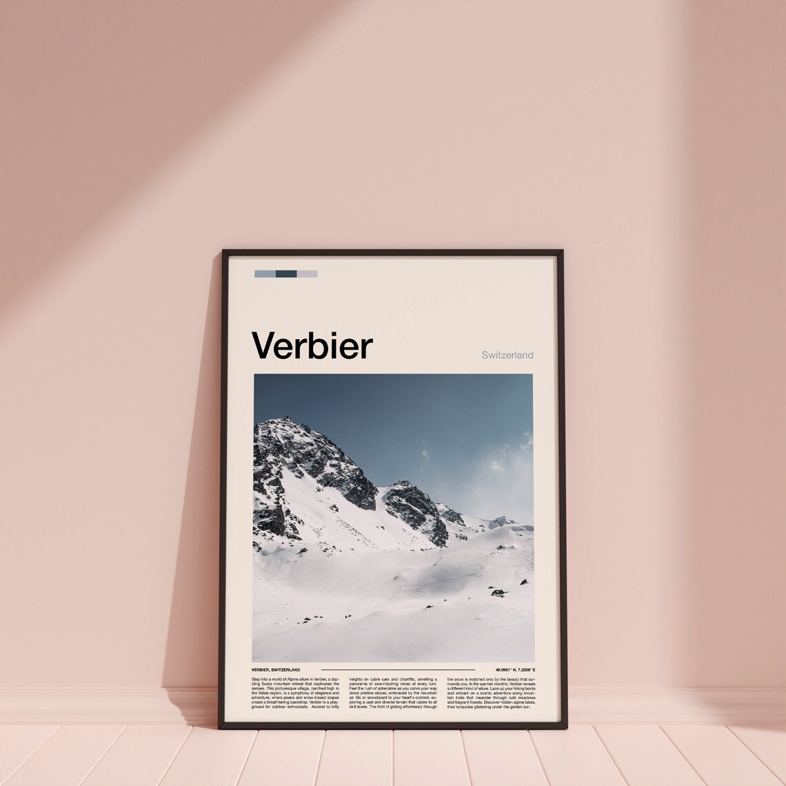 Verbier Switzerland Rugged Alpine Snow Peak Clear Winter Sky Poster - Image 4