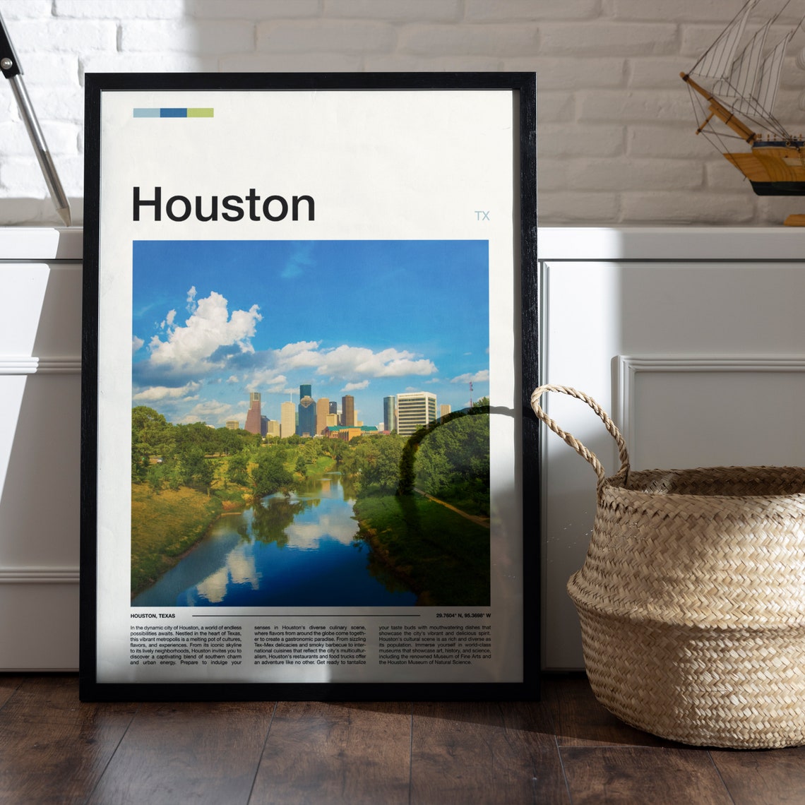 Houston Texas Skyline Bayou Daylight Photo Poster City Artwork - Image 5