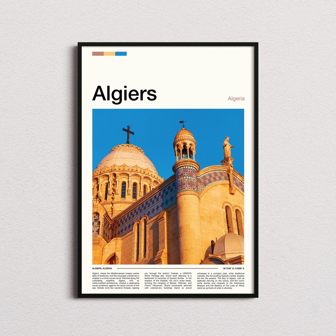 Algiers Basilica of Our Lady of Africa Golden Dome Photography Poster