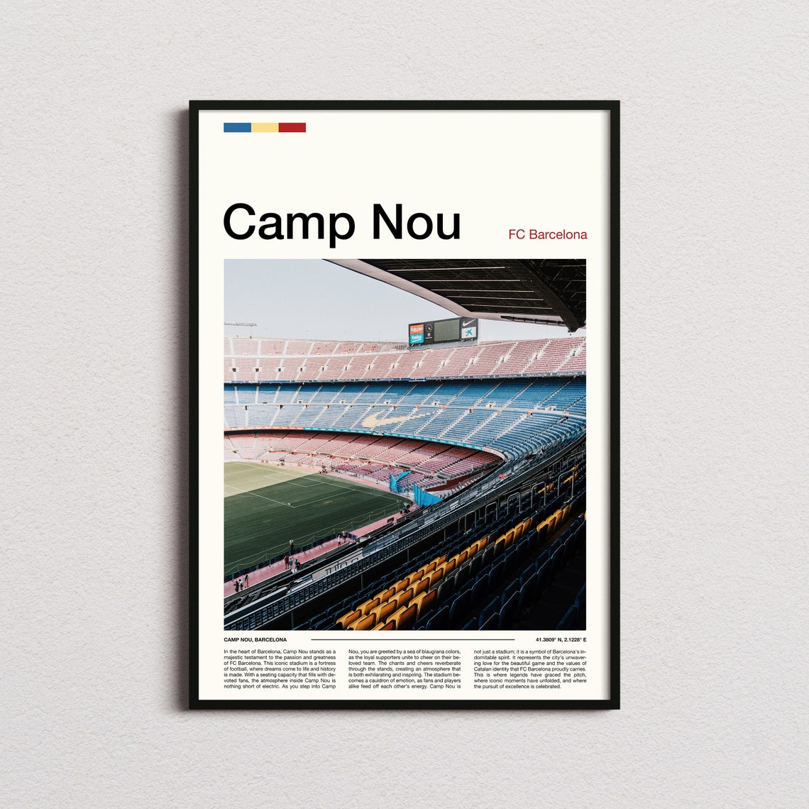 Camp Nou Stadium Print Fc Barcelona Poster Camp Nou Poster Barcelona Fc Gifts Barcelona Fc Print Barcelona Fc Poster Nou Camp Print