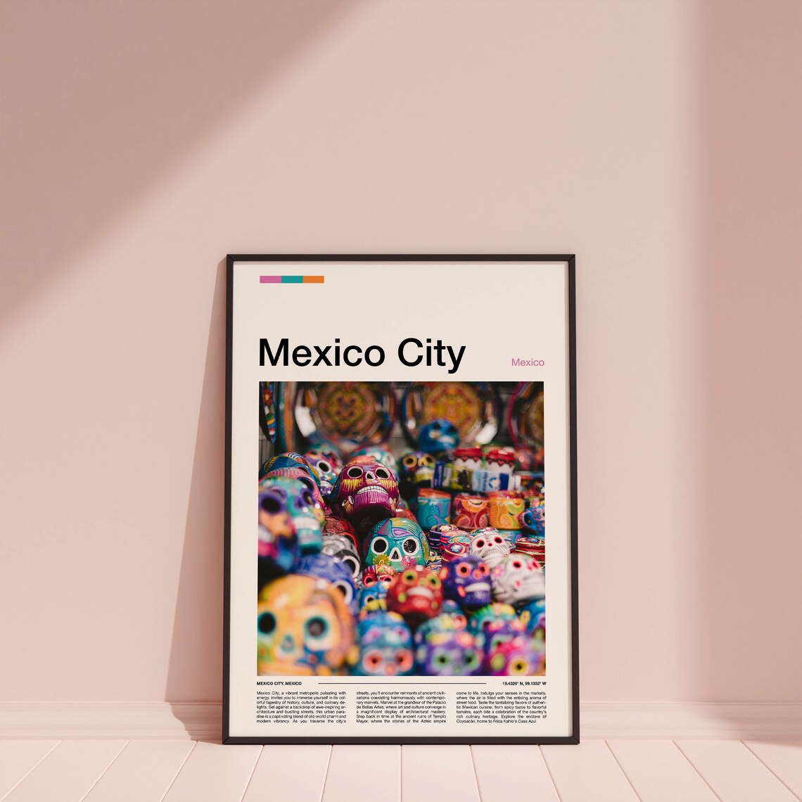 Mexico City Colorful Sugar Skulls Day of the Dead Market Poster - Image 4