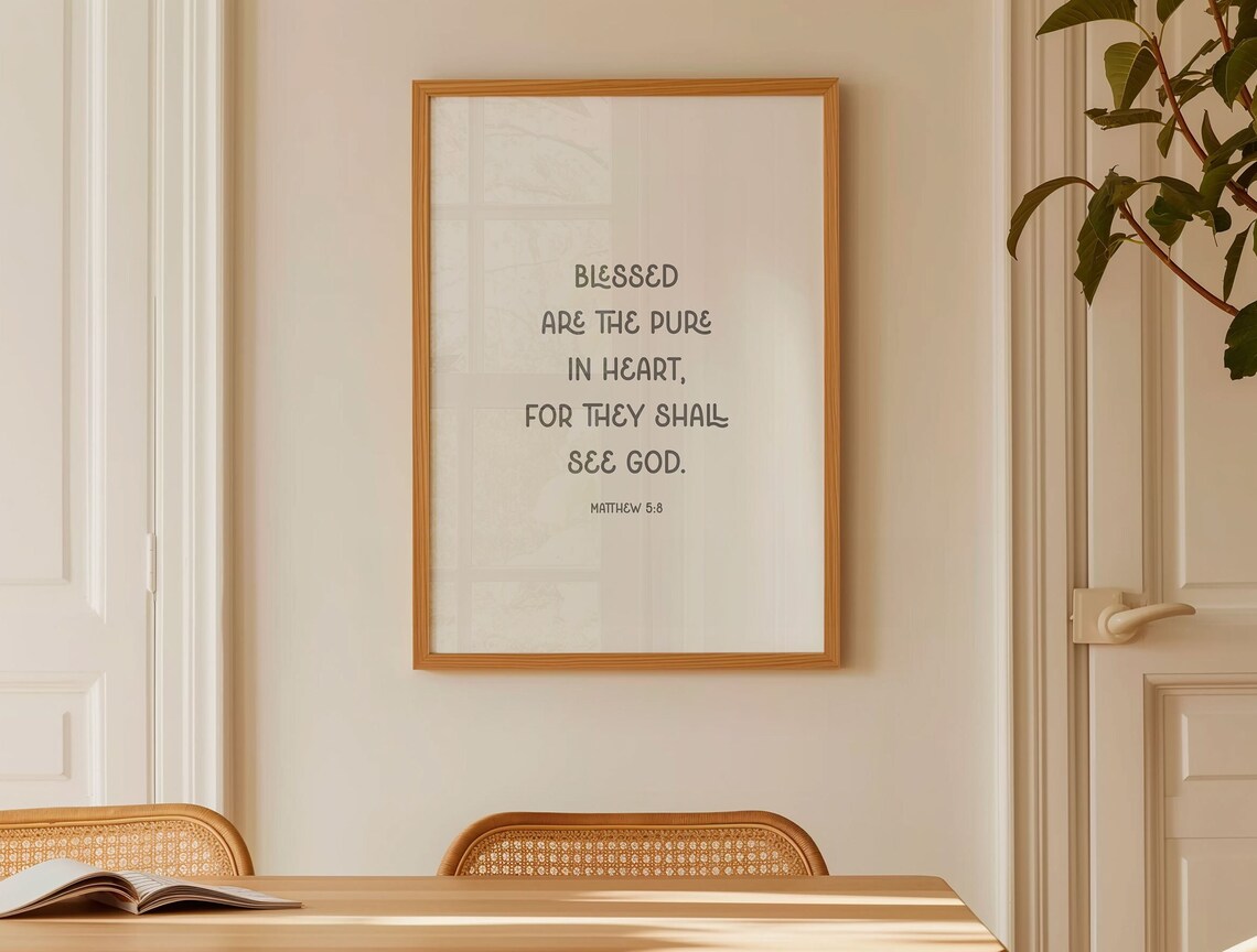 Matthew 5 8 Blessed Are The Pure In Heart Beatitudes Serif Poster - Image 6