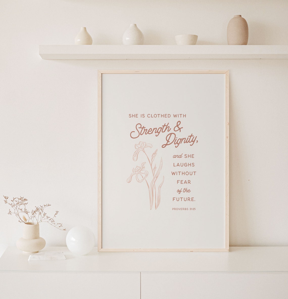 Proverbs 31 25 Bible Verse Wall Art Strength And Dignity Mothers Day Gift Modern Christian Art For Home Decor Scripture Print Gift For Her - Image 4