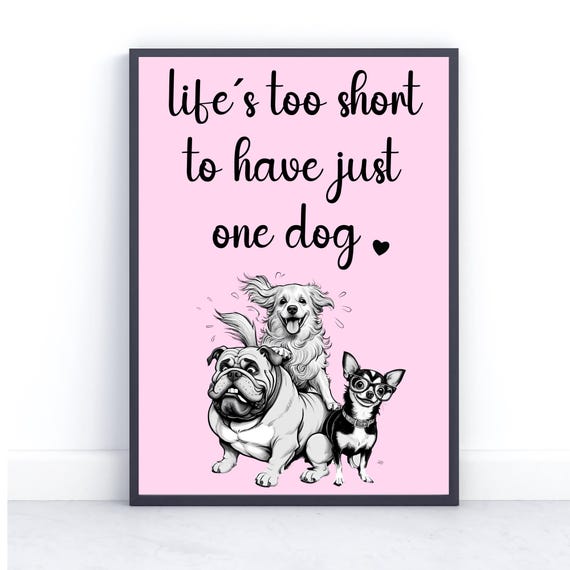 Funny Dog Lover Poster Chihuahua Bulldog Mixed Breed
