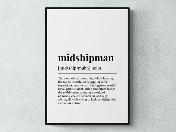 Midshipman Funny Definition Job Work Gift Wall Art Print