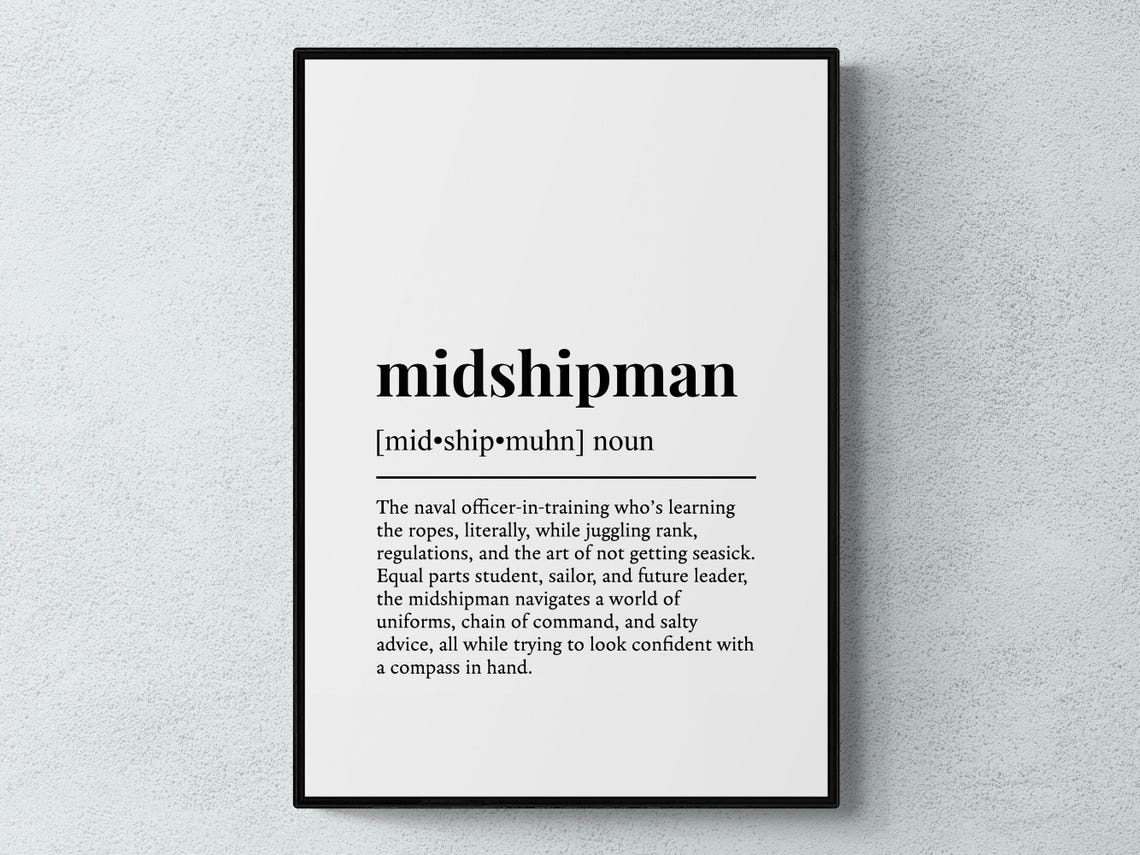 Midshipman Funny Definition Job Work Gift Wall Art Print