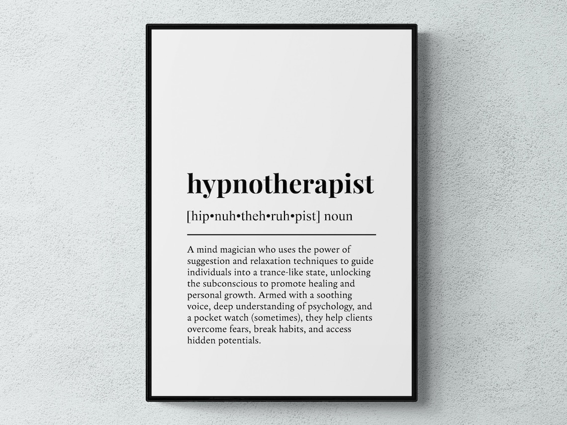 Hypnotherapist Funny Definition Dictionary Style Black White Poster