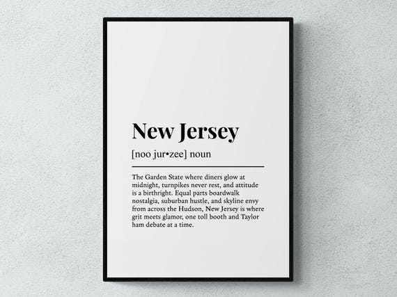 New Jersey Funny Definition Usa Gift Wall Art Print