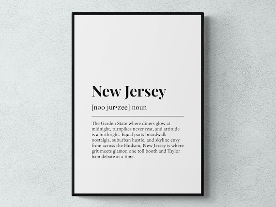 New Jersey State Funny Definition Garden State Typography Poster