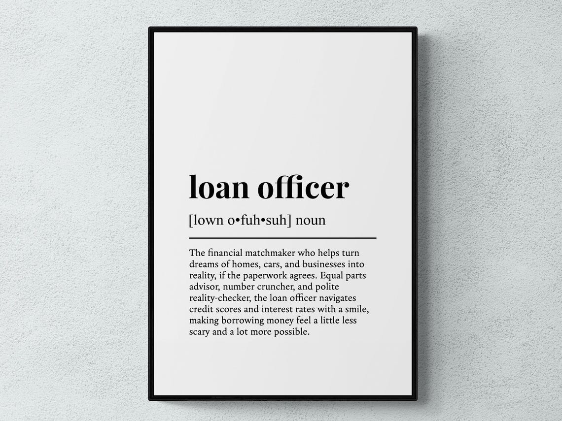 Loan Officer Funny Banking Definition Poster Gift for Lenders