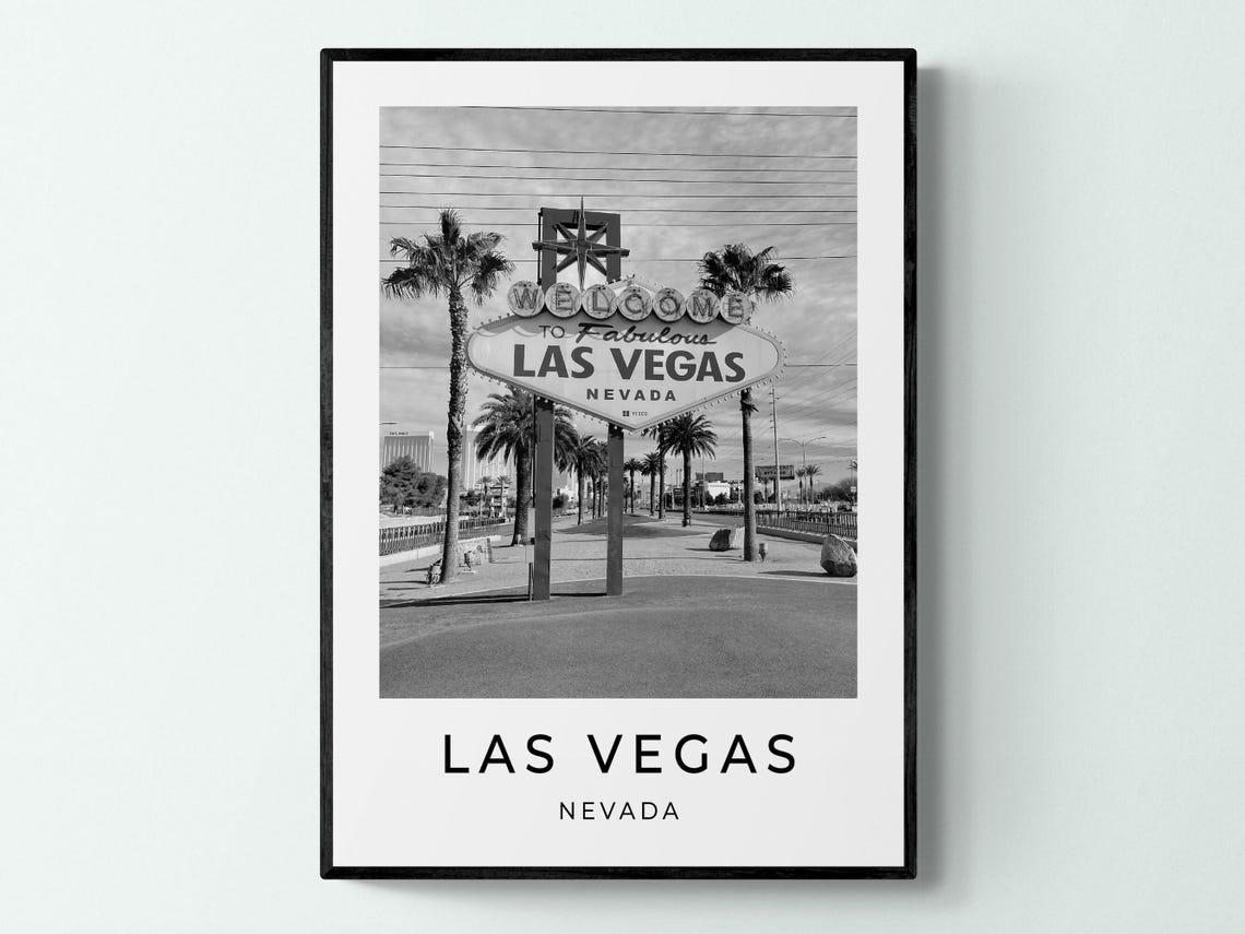 Welcome To Fabulous Las Vegas Nevada Sign Black White Poster