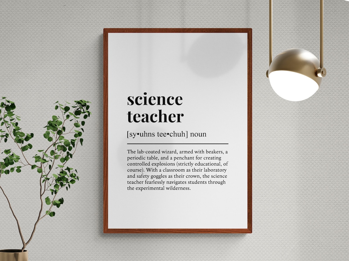 Science Teacher Funny Definition Wall Art Print - Image 3