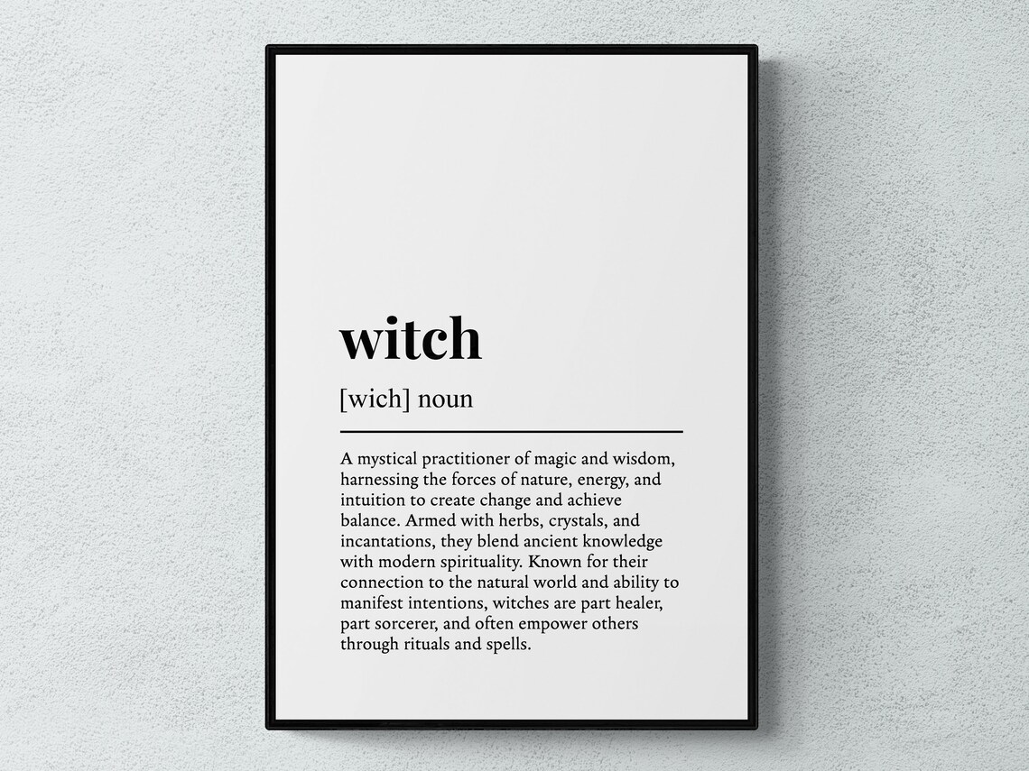 Witch Funny Definition Gift Wall Art Print