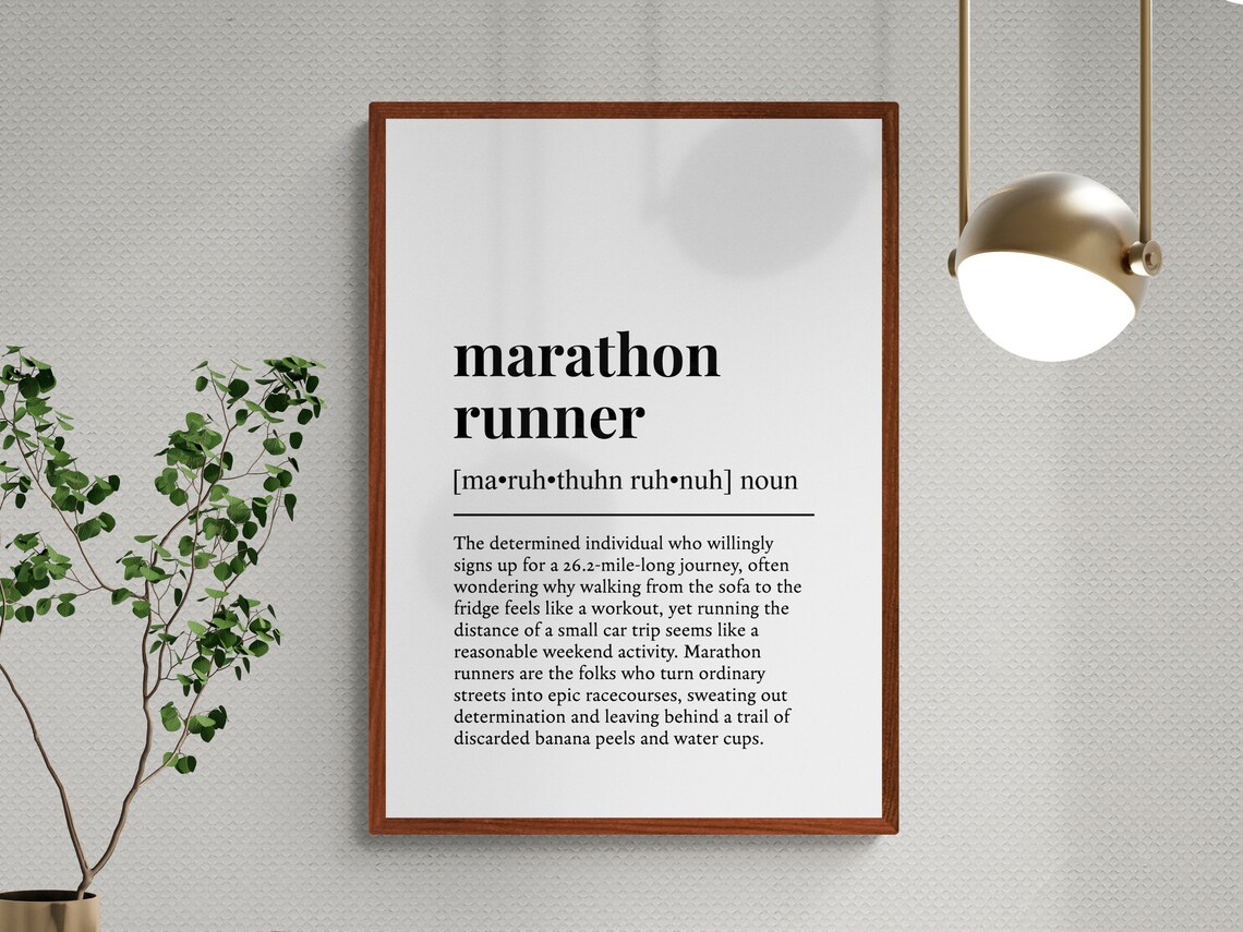 Marathon Runner Funny Definition, Humor Art Print - Image 3