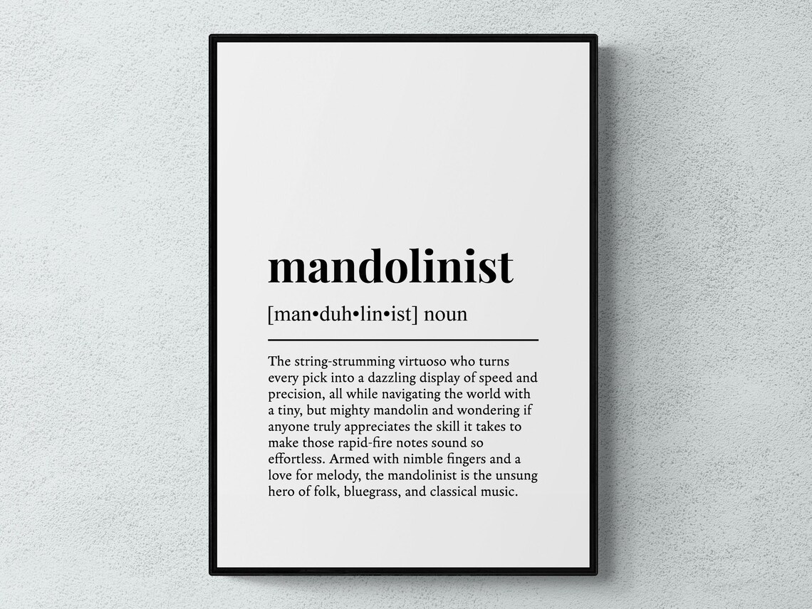 Mandolinist Funny Definition Hobby Gift Wall Art Print