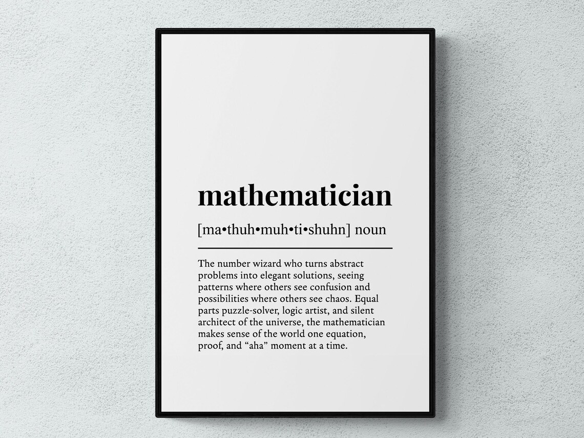 Mathematician Funny Definition Humor Art Print