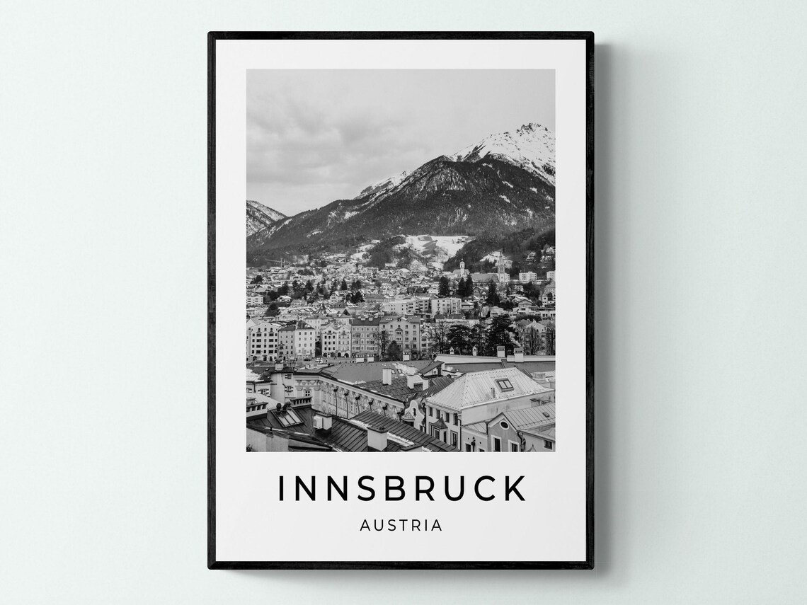 Innsbruck Austria Alpine Old Town Mountain Backdrop Travel Poster