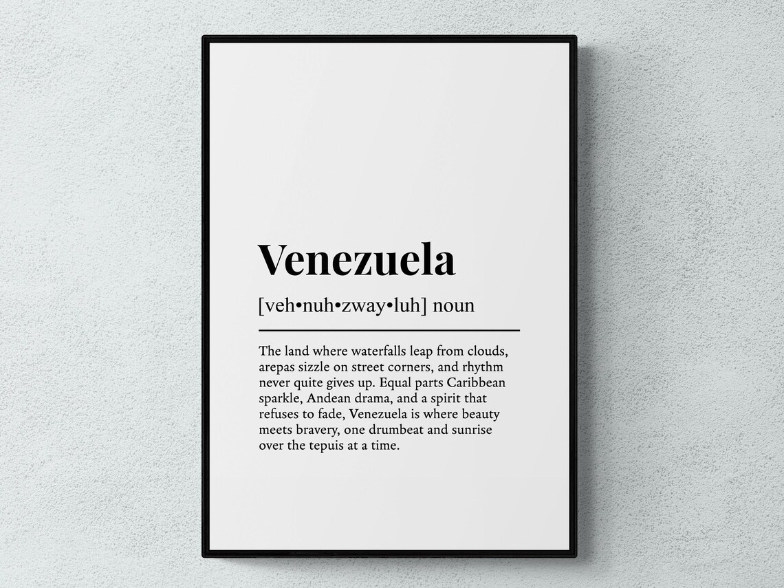 Venezuela Funny Definition Gift, Wall Art Print
