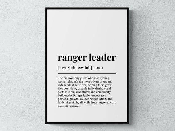 Ranger Leader Funny Definition Job Work Gift Wall Art Print
