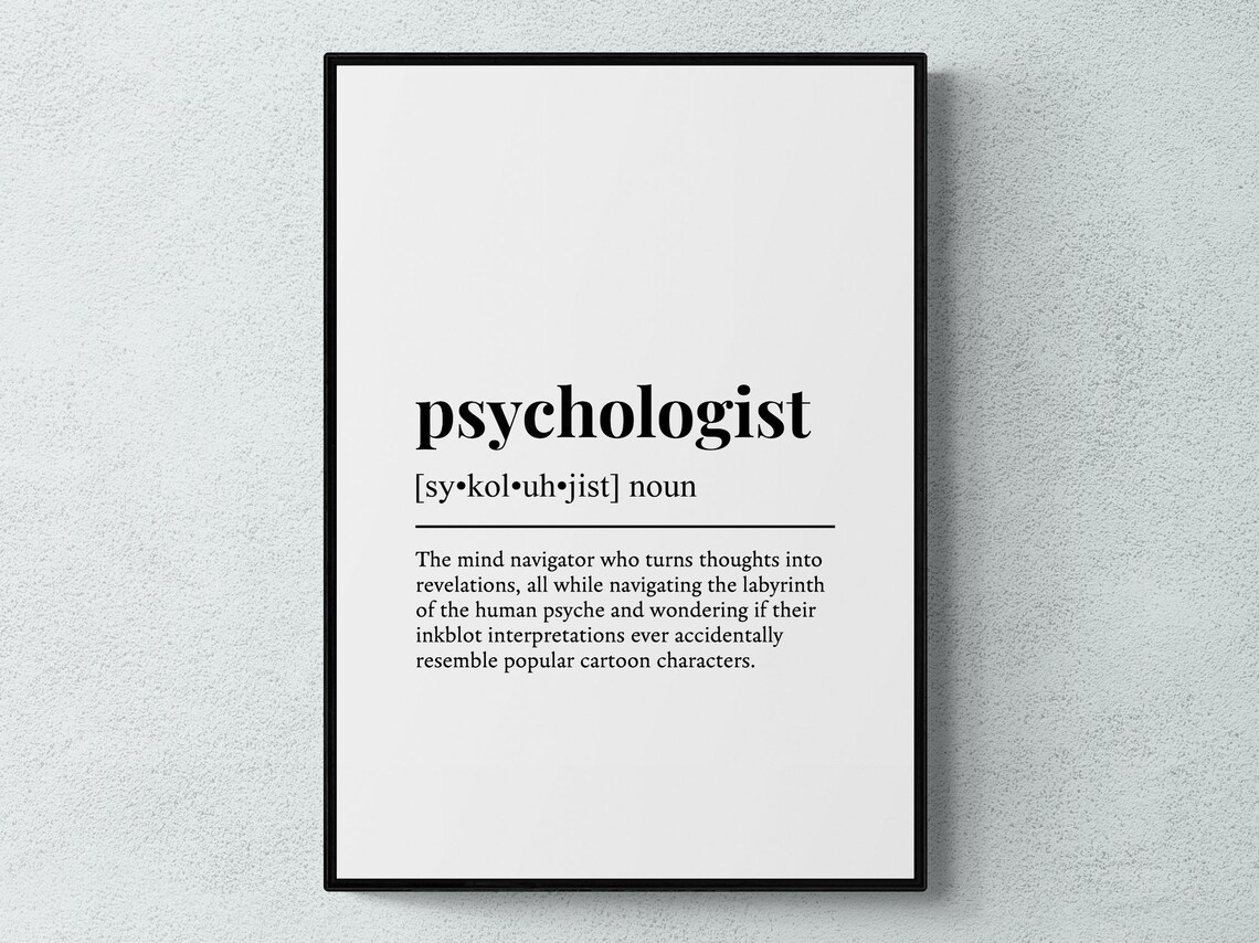 Psychologist Funny Definition Typographic Art Print