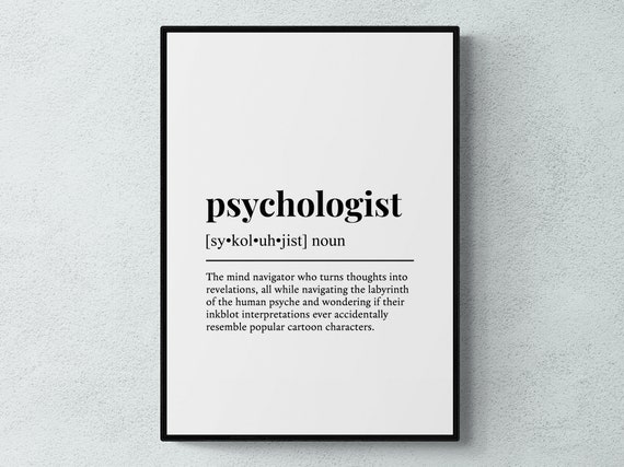 Psychologist Funny Definition Typographic Art Print
