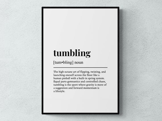 Tumbling Funny Definition Sport Gift Wall Art Print