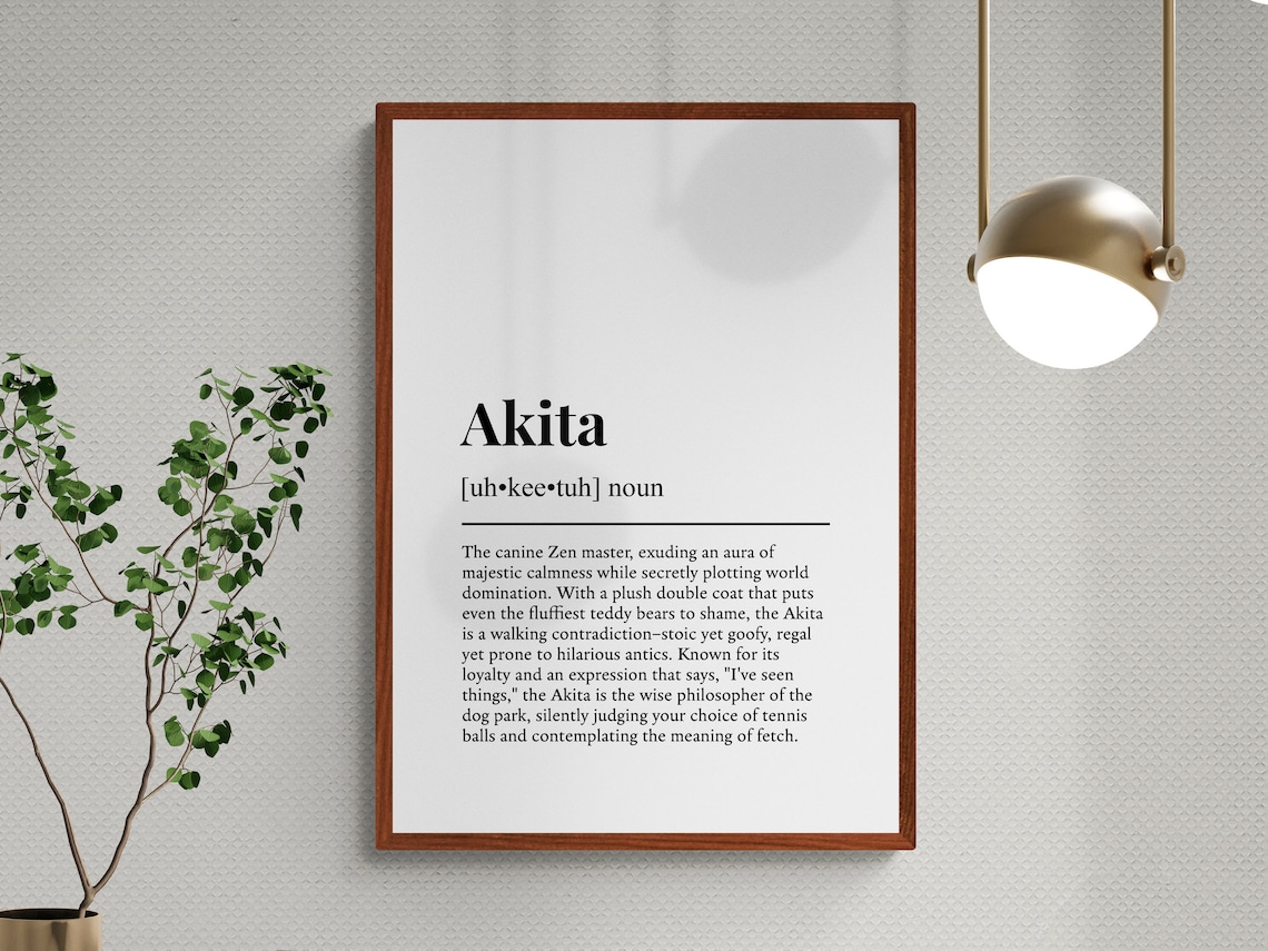 Akita Funny Definition Dog Wall Art Print, Humorous - Image 3