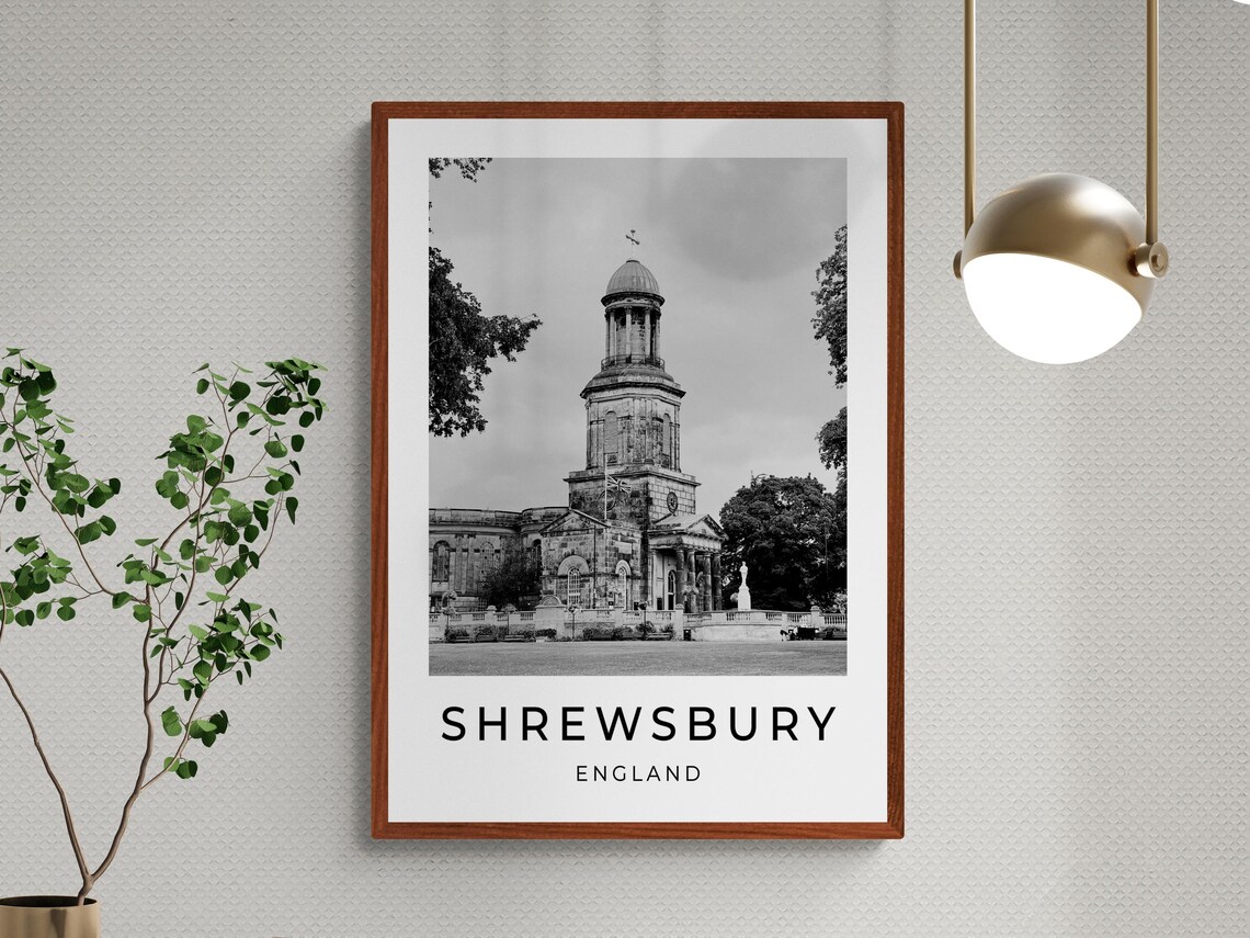 Shrewsbury England St Chads Church Domed Tower Historic View Poster - Image 3