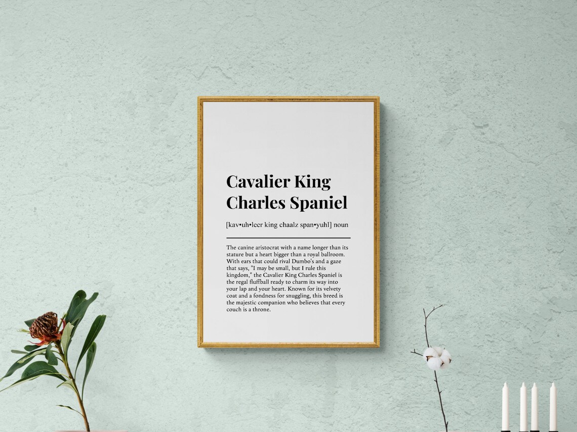 Cavalier King Charles Spaniel Funny Definition Art Print - Image 2