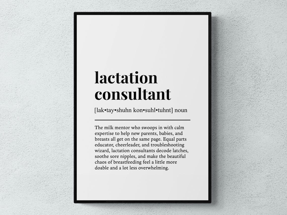 Lactation Consultant Funny Definition Job Work Gift Wall Art Print