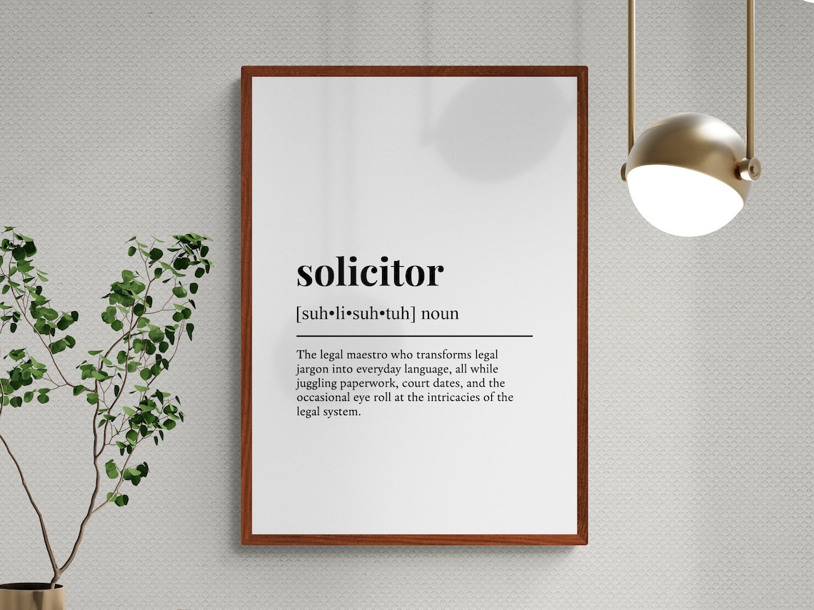 Solicitor Funny Definition Job Work Gift Wall Art Print - Image 3