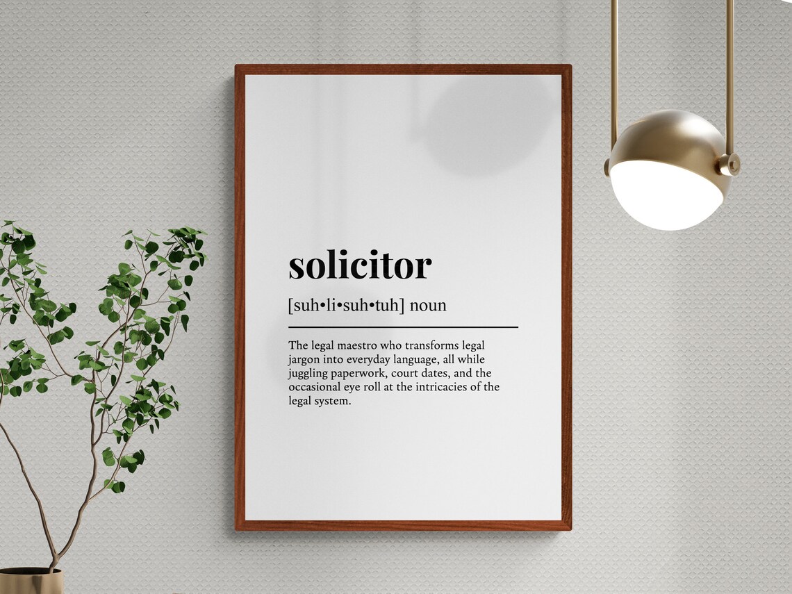 Solicitor Funny Definition Typography Art Print - Image 3