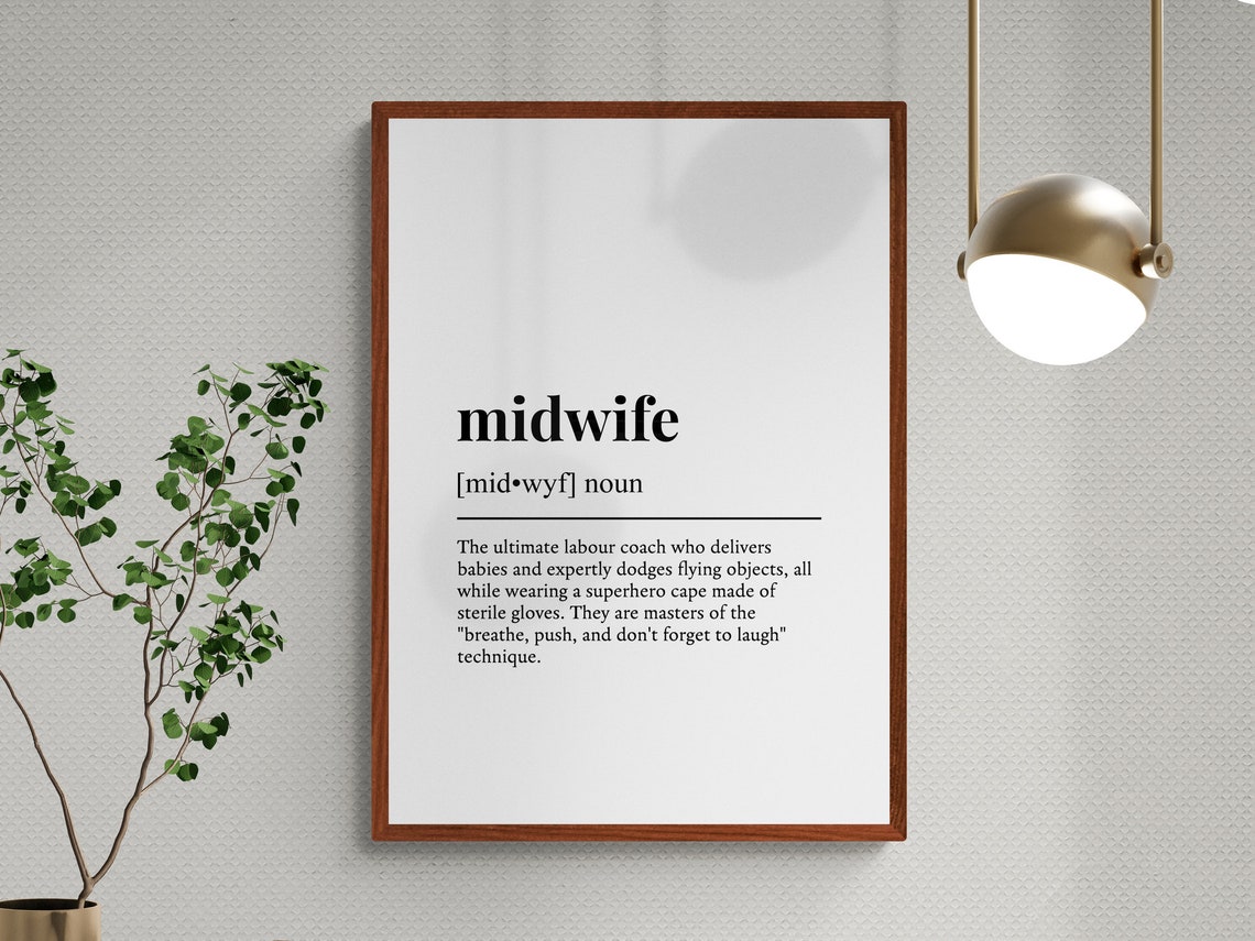Midwife Funny Definition Minimalist Dictionary Word Art Poster - Image 3
