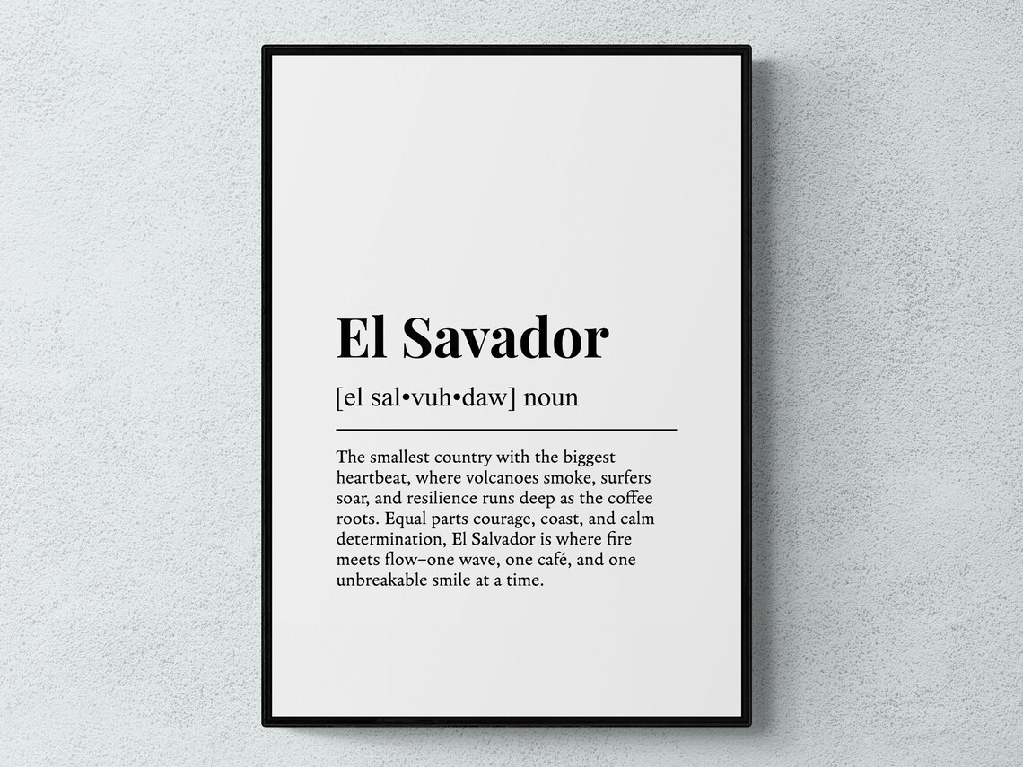 El Salvador Funny Definition Travel Poster, Central America