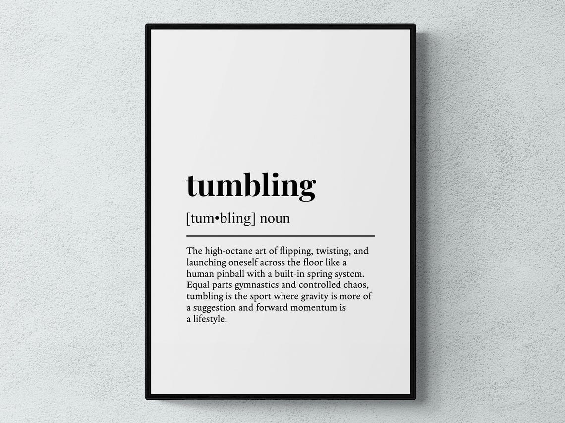 Tumbling Funny Definition Sport Gift Wall Art Print