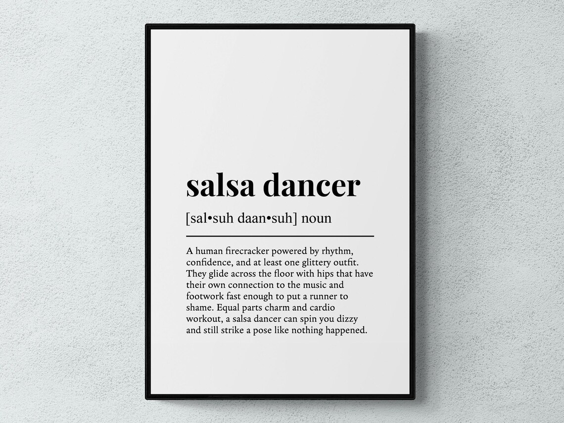 Salsa Dancer Funny Definition Latin Dance Dictionary Art Typography Gift Poster
