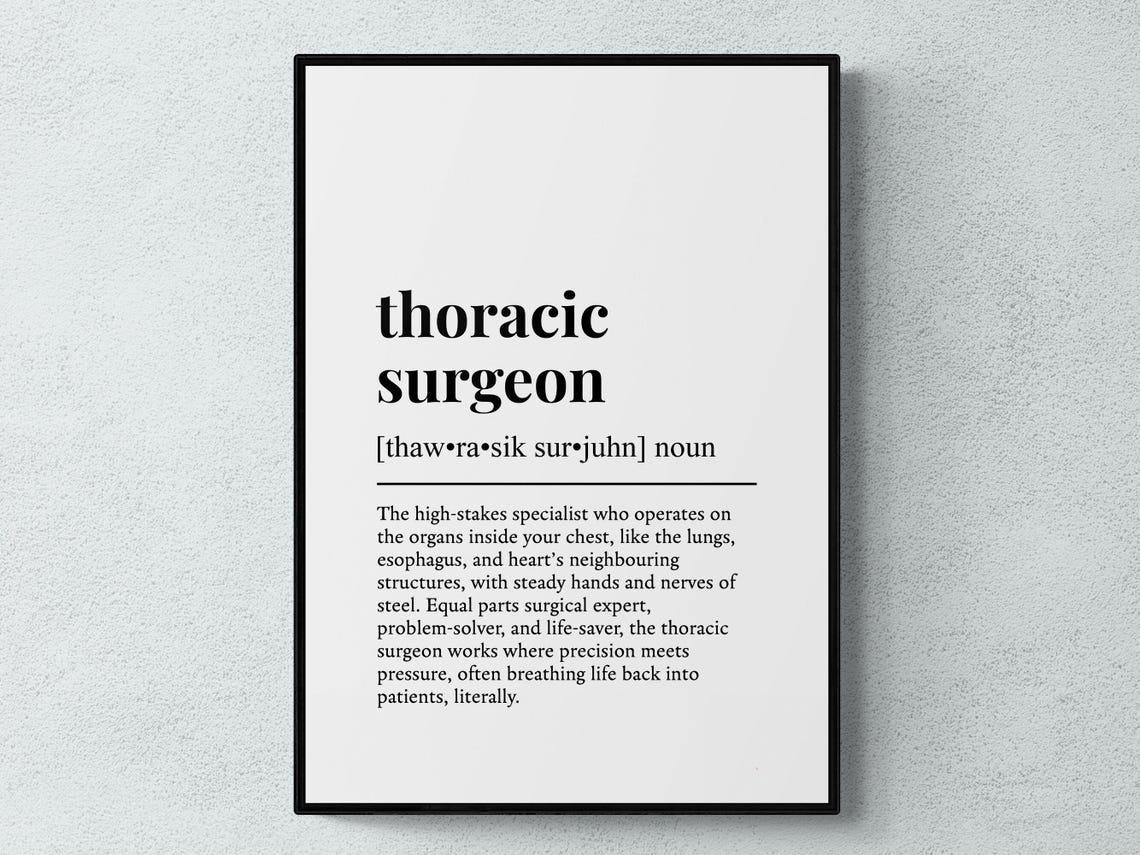 Thoracic Surgeon Funny Definition Job Work Gift Wall Art Print