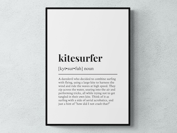 Kitesurfer Funny Definition Hobby Gift Wall Art Print
