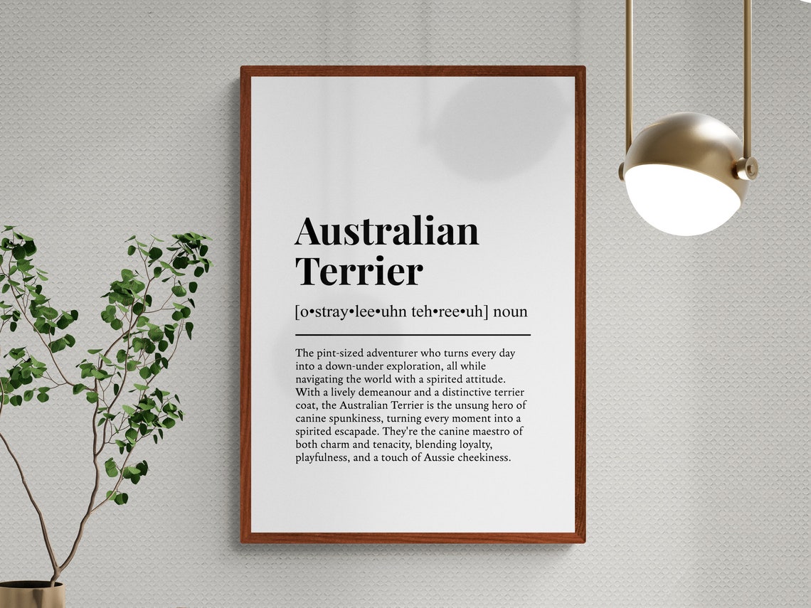 Australian Terrier Funny Definition Typography Breed Wall Art Poster - Image 3
