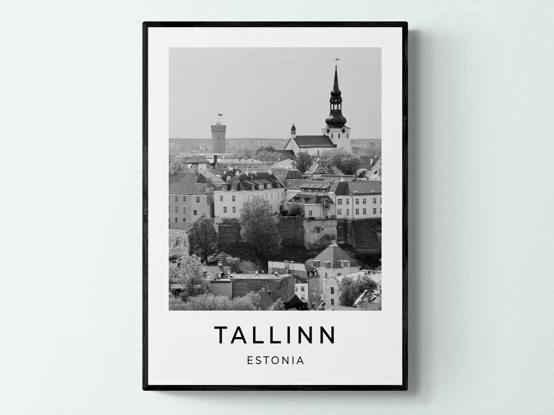 Tallinn Estonia Old Town Medieval Skyline Church Spires Travel Poster