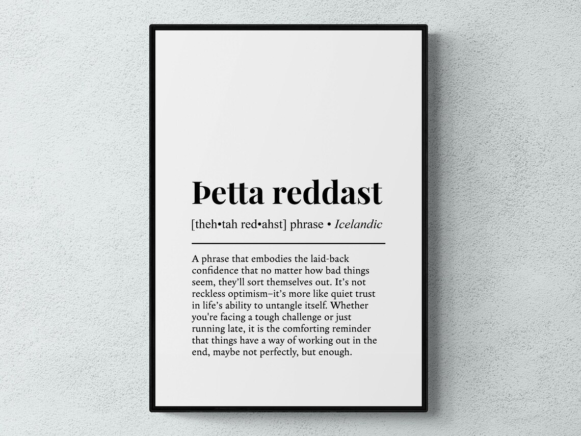 Etta Reddast Icelandic Word Definition Art Print