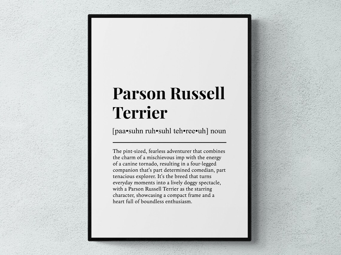Parson Russell Terrier Funny Definition Art Print