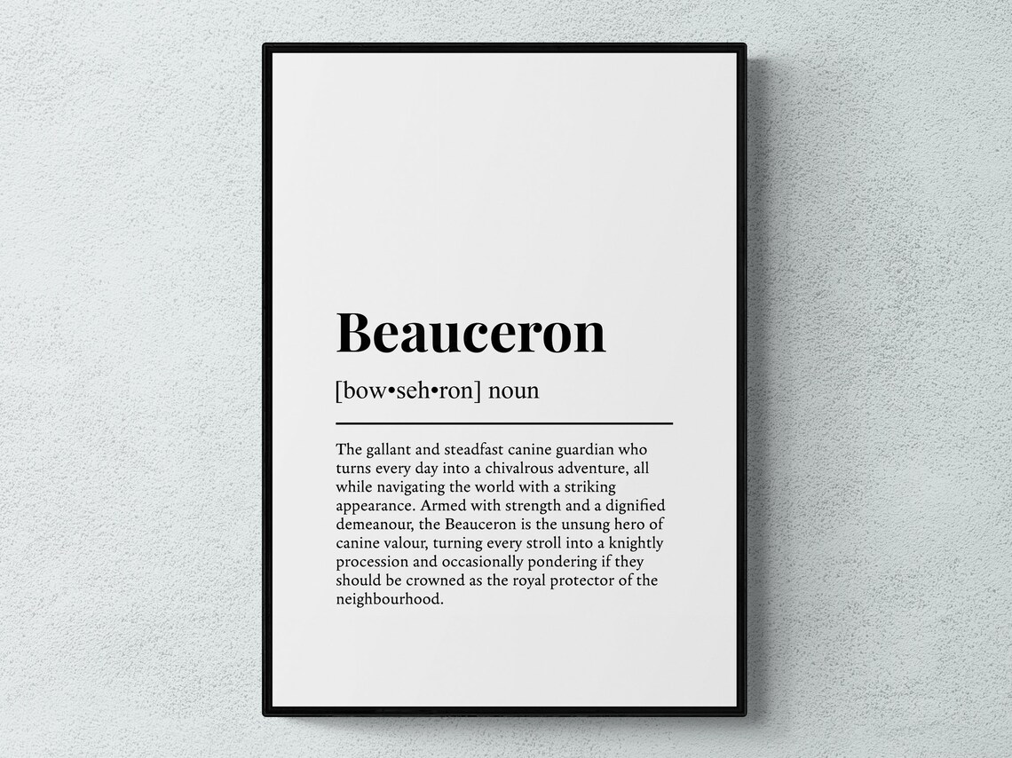 Beauceron Funny Definition Dog Wall Art Print