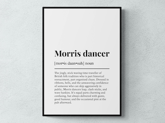 Morris Dancer Definition Dictionary Style British Folk Poster