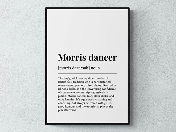 Morris Dancer Funny Definition Dance Gift Wall Art Print