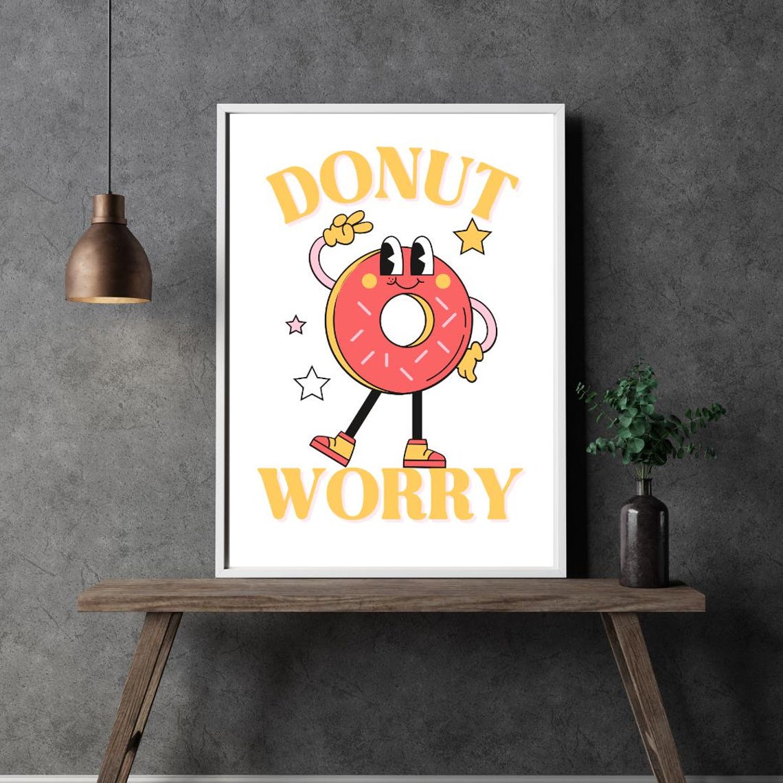 Donut Worry Funny Donut Art Print, Sweet Sayings - Image 5