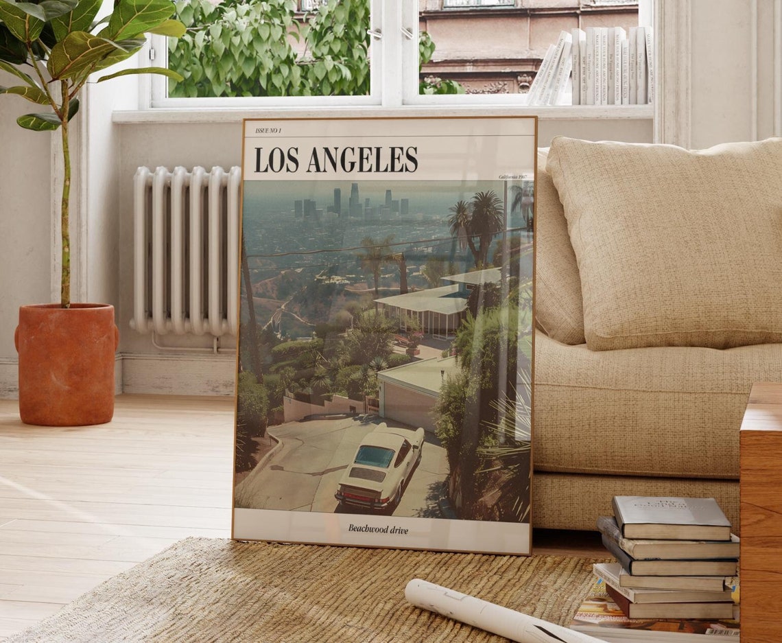 Vintage Los Angeles Poster Retro La Poster Los Angeles Poster Travel Poster Vintage Photo Vintage Art